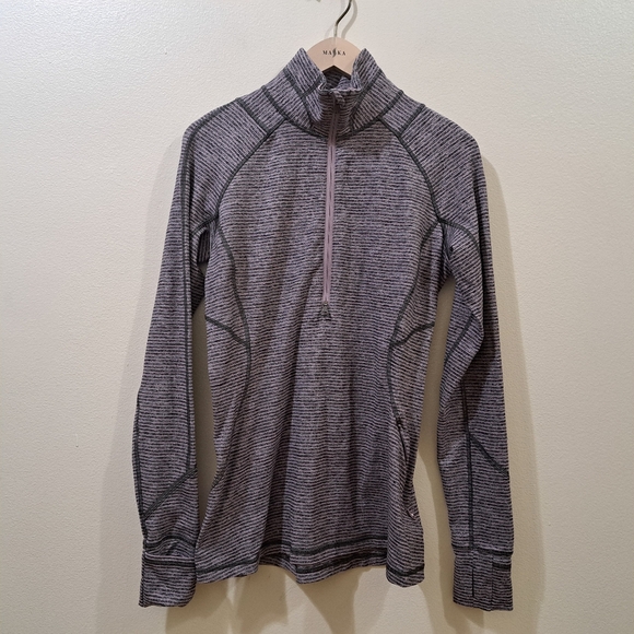Lululemon race your pace 1/2 zip hyper stripe mauvelous heathered - Picture 9 of 16